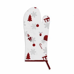 Guantes de Horno de Color Rojo y Blanco con Diseño Navideño de Calidad de Exportación para Uso en la Cocina, Guantes de Horno con Logotipo Personalizado - Product Image 2