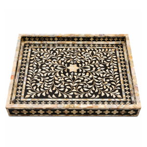 Plateau artisanal en bois et résine époxy bleue Bela, organisateur de souvenirs de luxe, cadeau décoratif, capacité 0-1L - Product Image 1