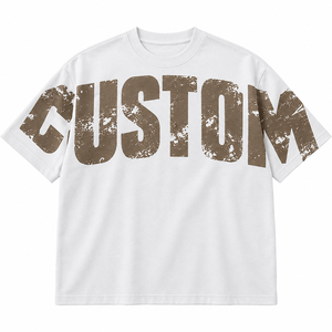 Camiseta de Hombre Oversize con Estampado Gráfico, 220GSM, Mezcla de Poliéster y Algodón, Estilo Urbano Casual, Manga Corta, Cuello Redondo, Personalizable - Product Image 1