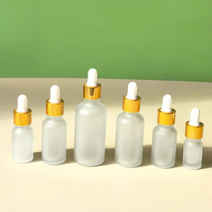 Unalilia PZ-12 5ml-100ml Essential Oil <b>Dropper</b> Lotion Spray Frosted Cosmetic Silk Screen Printed High Quality Round Glass <b>Bottle</b> - Product Image 4