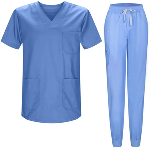 Customized Private Label US Medical <b>Denim</b> Scrubs Uniforms Sets for Unisex Nurse with Polyester/Cotton <b>Material</b> - Product Image 1