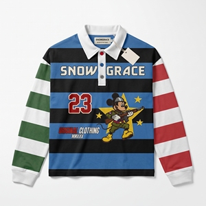 เสื้อเชิ้ตแขนยาว Snowgrace คอปกพับได้ ทรงปกติ สำหรับผู้ชาย ลายพิมพ์โลโก้ด้านหน้าแบบ Sublimated - Product Image 1
