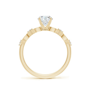 Anillo de Compromiso Solitario de Diamante Cultivado en Laboratorio con Corte Redondo, Certificado por IGI, en Oro de 10K, 14K, 18K, Plata 925, 935 - Product Image 2