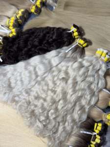 Super Nasa Hair Double Drawn Vietnamese Virgin Hair Bulk Extensions Fast Shipping Full Cuticle #1A #2 #<b>PLA</b> 50cm 70cm Length - Product Image 3