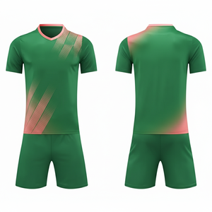 Uniforme de Fútbol Personalizado por Sublimación para Hombre, Camiseta de Fútbol de Manga Corta, Ropa de Entrenamiento, Conjunto de Camiseta y Pantalones Cortos Verdes - Product Image 1