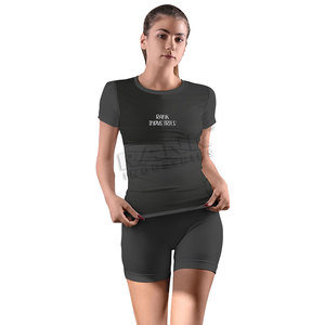 Conjunto de 2 piezas para mujer, superventas, nueva llegada, algodón, conjuntos de mujer con logo personalizado impreso, conjuntos de camisetas y pantalones cortos para mujer - Product Image 2