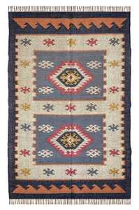 <b>Boho</b> Style Area Carpet Hand Woven Jute-Woolen Kilim <b>Rugs</b> for Living Room Bedroom & Study - Product Image 3
