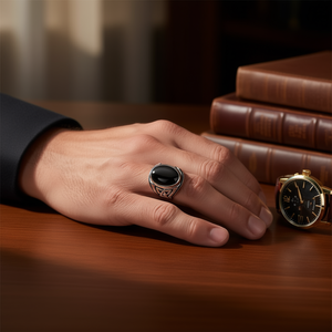 แหวนออนิกซ์สีดำสำหรับผู้ชาย น้ำหนัก 7.9 กรัม - Product Image 3