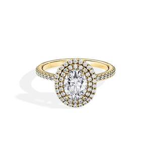 Oval Cut Diamond Engagement Ring Prong Setting 14k Gold Women's Floral Fine Jewelry - Product Image 1
