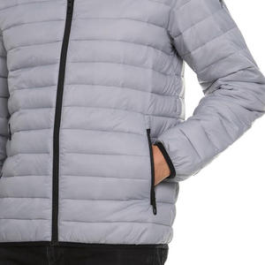 GENERSA SPORTS Men's Olive Green Stand Collar Eco-friendly Filled <b>Fleece</b> <b>Lining</b> Puffer <b>Jacket</b> Windproof Zipper Closure Casual - Product Image 3