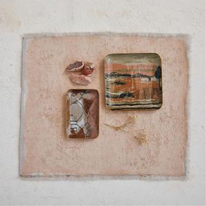 Ensemble de plateaux de service en métal à imprimé floral, plateau rectangulaire décoratif à bord doré pour table basse, plateaux de service modernes pour la cuisine - Product Image 2