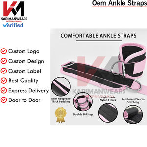 Sangles de cheville de qualité supérieure en gros, ajustement ergonomique pour la protection de la cheville, sangles de jambe rembourrées avec logo personnalisé pour les salles de sport - Product Image 4