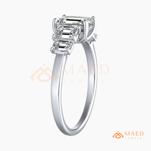 925 Sterling Silver Emerald Cut Moissanite Ring Elegant Bridal Promise Jewelry for Women Daily Wear Gift USA Style Shine - Product Image 6