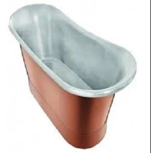 Baignoire autoportante en cuivre antique, baignoire rectangulaire en métal pour la maison, l'hôtel, la salle de bain - Product Image 3