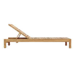 Tumbona de Madera de Teca con Cojín, Muebles de Patio Reclinables para Exteriores, Diseño Contemporáneo - Product Image 2
