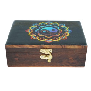 Boîte de rangement en bois imprimée pour papeterie, bijoux, stylos et crayons – Vente en gros - Product Image 3