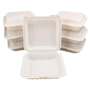 Contenedores Ecológicos para Comida para Llevar, Tipo Concha, 8x8 9x9, para Restaurantes, MFPP, con 1-2-3 Compartimentos, con Bisagras - Product Image 6