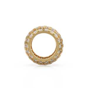 Rondelles de Diamantes de Oro Italiano Sólido de 14K, Grandes, Redondas, con Diamantes, Adorno, Diamantes Engastados en Pavé, Rondelle con Textura - Product Image 5