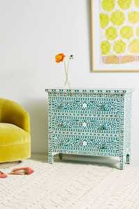 Cajonera con Incrustaciones de Hueso de Acacia, Diseño Floral, Mueble Decorativo de Alta Calidad para el Hogar, Cajón con Incrustaciones de Hueso de Camello - Product Image 1
