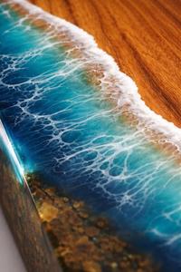 Urna Funeraria de Madera de Palisandro con Diseño de Olas Oceánicas – Recuerdo Conmemorativo de Playa Hecho a Mano - Product Image 3