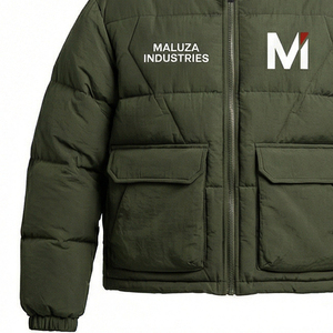 <b>Mens</b> Hooded Canvas Quilted Puffer <b>Jacket</b> Winter <b>Lightweight</b> Warm Insulated Outdoor Waterproof Front Logo Fashion OEM - Product Image 2