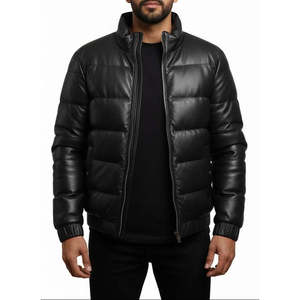 Chaqueta de Cuero de Oveja Marrón Oscuro Hecha a Mano para Hombre, Ajuste Personalizado, Impermeable, de Secado Rápido, con Capucha, Estilo Casual de Invierno - Product Image 1