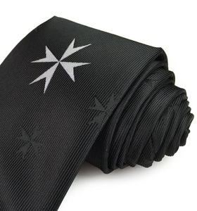 Corbata Masónica de Lujo de la Orden de Malta, Negra, Personalizada, para Ceremonias - Product Image 2