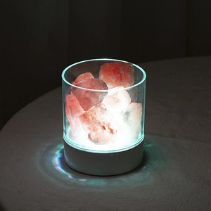 Lámpara de sal de roca de cristal del Himalaya, luz nocturna regulable USB para meditación, hogar y sala de estar refinados sólidos empaquetados en bolsita de bolsa - Product Image 5