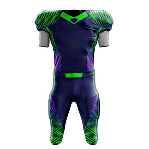 Uniforme de Fútbol Americano Sublimado Unisex, Cuello en V, Manga Corta, Ajustado, Absorbente de Humedad, Estampado Geométrico, Poliéster - Product Image 1