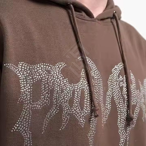 Sweat-shirts en molleton pour hommes de haute qualité en coton mélangé, avec strass, service OEM et couleurs personnalisées - Product Image 4