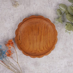 Assiette de service en bois poli fait main, style classique, en teck, assiette à dîner, plat en bois naturel, assiette à fruits et desserts, écologique - Product Image 4