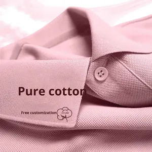 Vêtements de travail d'été pour femmes personnalisés en coton tricoté de couleur unie à manches courtes pour polo col rabattu pour l'équipe de l'entreprise - Product Image 1