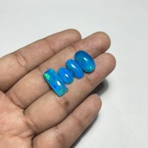 Lote de Gemas de Ópalo Etíope Azul Natural, Corte Cojín, Cabujón, Piedra Suelta, Multiflash, Juego de Colores, Gemas Hasnain para Joyería - Product Image 3