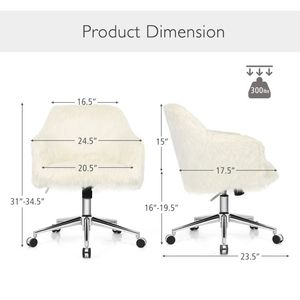 Sedia da Ufficio Moderna in Finta Pelliccia Soffice per Ragazze e Adolescenti - Product Image 4