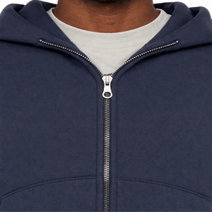 Sweat à capuche zippé surdimensionné pour homme avec poche latérale, en molleton de coton uni, fermeture éclair frontale, tissu durable - Product Image 4