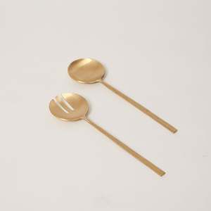 Ensemble d'ustensiles de service en métal doré faits à la main, ustensiles pour salade, ustensiles de cuisine, idées de cadeaux de mariage à prix abordable - Product Image 5
