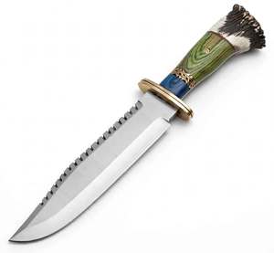 Custom Handcrafted Steel Outdoor Field <b>Tool</b> Stag Antler Green Pakkawood Handle Brass Guard Collector <b>Craft</b> - Product Image 3