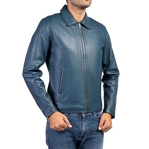Veste en cuir PU pour homme, style motard en cuir d'agneau véritable, coupe ajustée, chaude pour l'hiver, séchage rapide, respirante, logo personnalisé, fournisseur en gros - Product Image 3