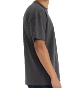 T-shirt à manches courtes noir pour homme, coupe classique, jersey de coton, col rond, couleur unie, décontracté - Product Image 3