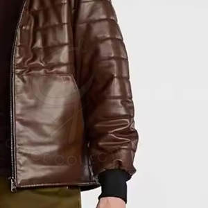 Manteau à capuche en cuir pour homme, qualité supérieure, veste à capuche en cuir, pull-over d'hiver, écologique, respirant, décontracté, extérieur, urbain - Product Image 3