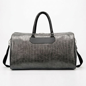 <b>Women</b> Leather Duffel <b>Bag</b> Vintage <b>Travel</b> <b>Weekender</b> Sports Overnight <b>Bag</b> Zipper Closure Distressed Letter Design HS-10029 HUDI - Product Image 6