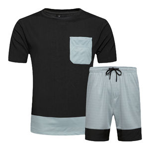 Meilleurs ensembles de shorts et t-shirts pour hommes en coton 100% respirant, thermique, à séchage rapide, décontractés et personnalisés pour l'été - Product Image 6