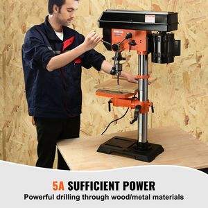 Trapano a Colonna da Banco in Ghisa 120V 5 Amp a Velocità Variabile con 12 Pollici di Distanza di Oscillazione e Inclinazione 0-45 Gradi, Alimentato a Batteria - Product Image 1