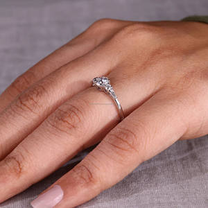 14K แหวนหมั้นเพชรสำหรับผู้ใหญ่ที่ทำจากหินห้าชิ้นของขวัญครบรอบแต่งงานของขวัญสำหรับเธอไม่เหมือนใครสำหรับภรรยา - Product Image 6