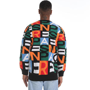 Pull en mohair jacquard personnalisé avec logo OEM & ODM, pull à col rond pour homme, tricoté, pull en maille moelleuse, pull d'hiver pour homme - Product Image 2