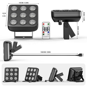 Faro Par Quadrato RGBW a 9 LED, Illuminazione per Effetti Scenici con Telecomando, DMX512, Attivazione Sonora per DJ, Spettacoli, Concerti, Feste, KTV - Product Image 5