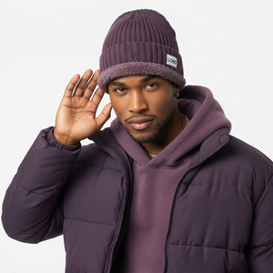 Bonnet d'hiver tendance en tricot côtelé doublé polaire Sherpa chaud pour hommes et femmes – Vente en gros de bonnets unisexes de haute qualité pour l'hiver - Product Image 3