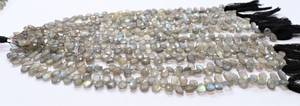 Cuentas facetadas de labradorita natural AAA en forma de pera de 4x6 mm, cuentas de piedras preciosas de labradorita, hilo de cuentas de labradorita azul brillante de 7.5 pulgadas - Product Image 3