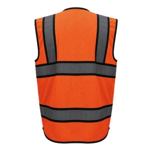 Chaleco de Seguridad Reflectante de Alta Visibilidad Amarillo con Franjas Plateadas y Cierre de Cremallera para Trabajo al Aire Libre - Product Image 5