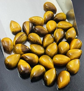 พลอยตาเสือธรรมชาติทรงลูกแพร์สีน้ำตาลทองสำหรับผู้ผลิตจี้ ขายส่งจำนวนมาก - Product Image 5